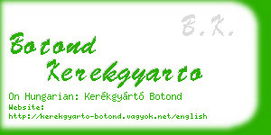 botond kerekgyarto business card